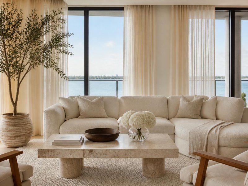 Professionally staged living room